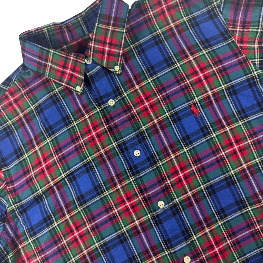 Ralph Lauren Classic Fit Performance Flannel Shirt Men XL Blue Plaid Button Down - Picture 1 of 6